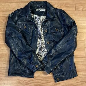 Vintage Navy blue faux leather jacket